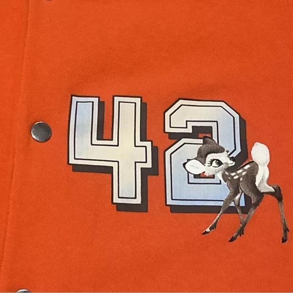 H&M Disney Divided Bambi Oversized Varsity Letterman’s Style Sweat Jacket Medium - Picture 4 of 6